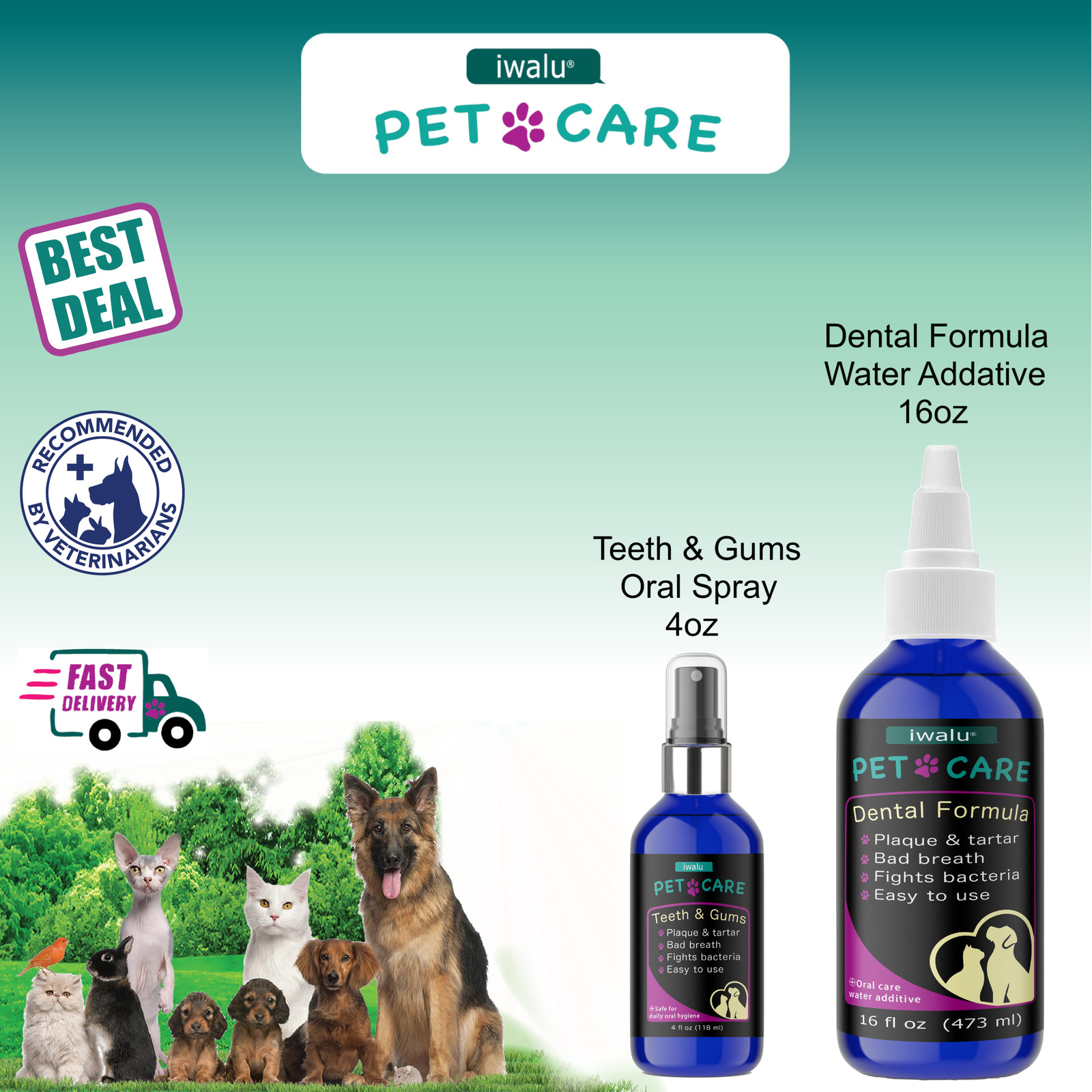 DOG TEETH CLEANING Pet Supplies Bad Breath treatment Mouthwash Water Additive