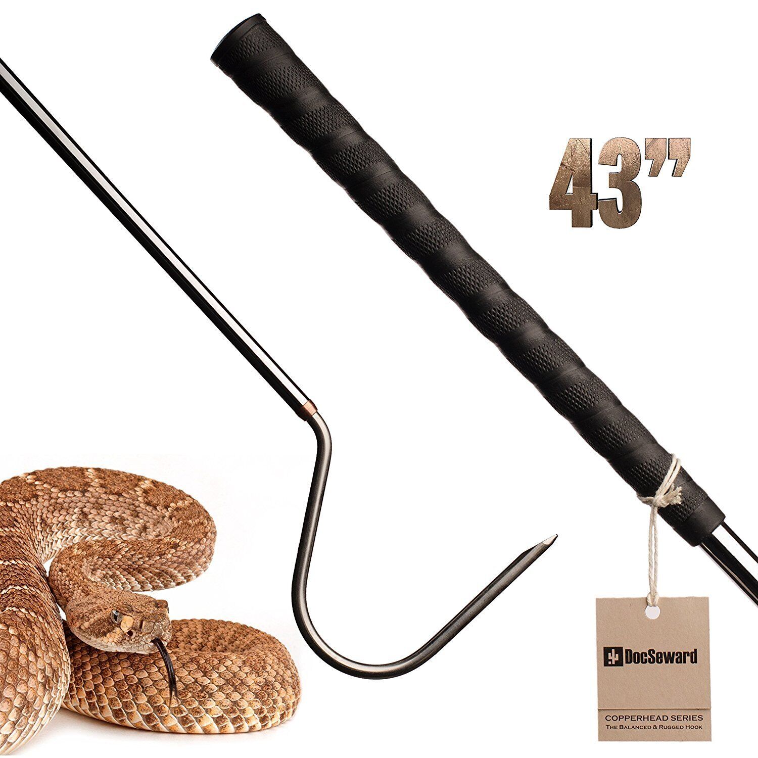 Snake Hook, Copperhead Series for Catching, Controlling, or Moving Snakes, St...