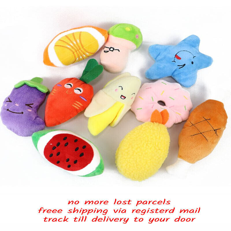 10/20/50/100 Pack Dog Squeaky Toys Cute Pet Plush Toys Stuffed Puppy Chew Toys
