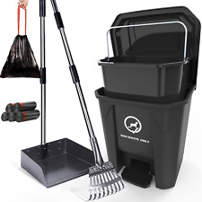 Dog Poop Trash Can for Outdoors with Pooper Scooper & Free 75 Waste Bags,15L/4Ga picture