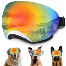 Dog Goggles, Dog Sunglasses Magnetic Reflective Colored Lens-White Frame picture