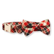 Sniff and Bark Plaid Design Collar and Bow Tie For Dogs Size MEDIUM picture