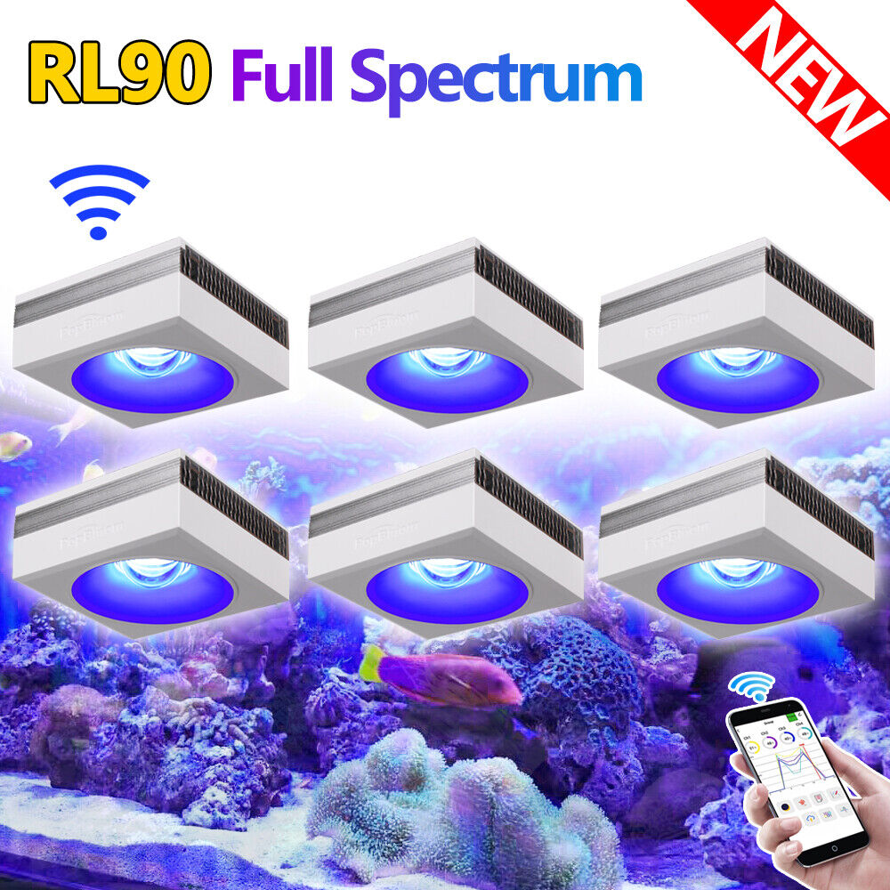 6PCS PopBloom RL90 Led Aquarium WiFi Light 300cm Saltwater Reef Coral SPS LPS