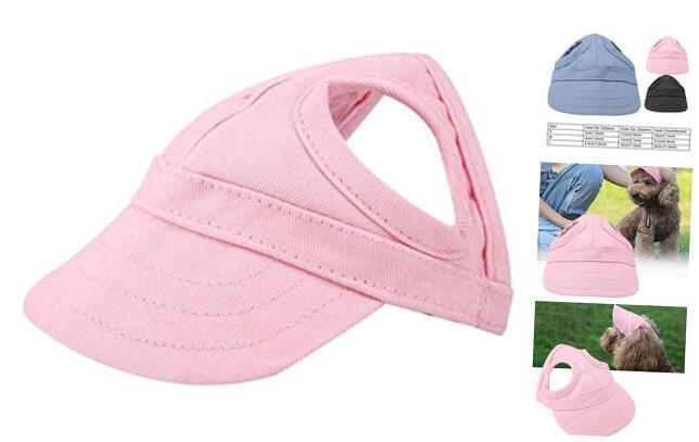  Pet Dog Sun Protection Visor Hat with Adjustable Strap Sport Hat (L) (Pink L)