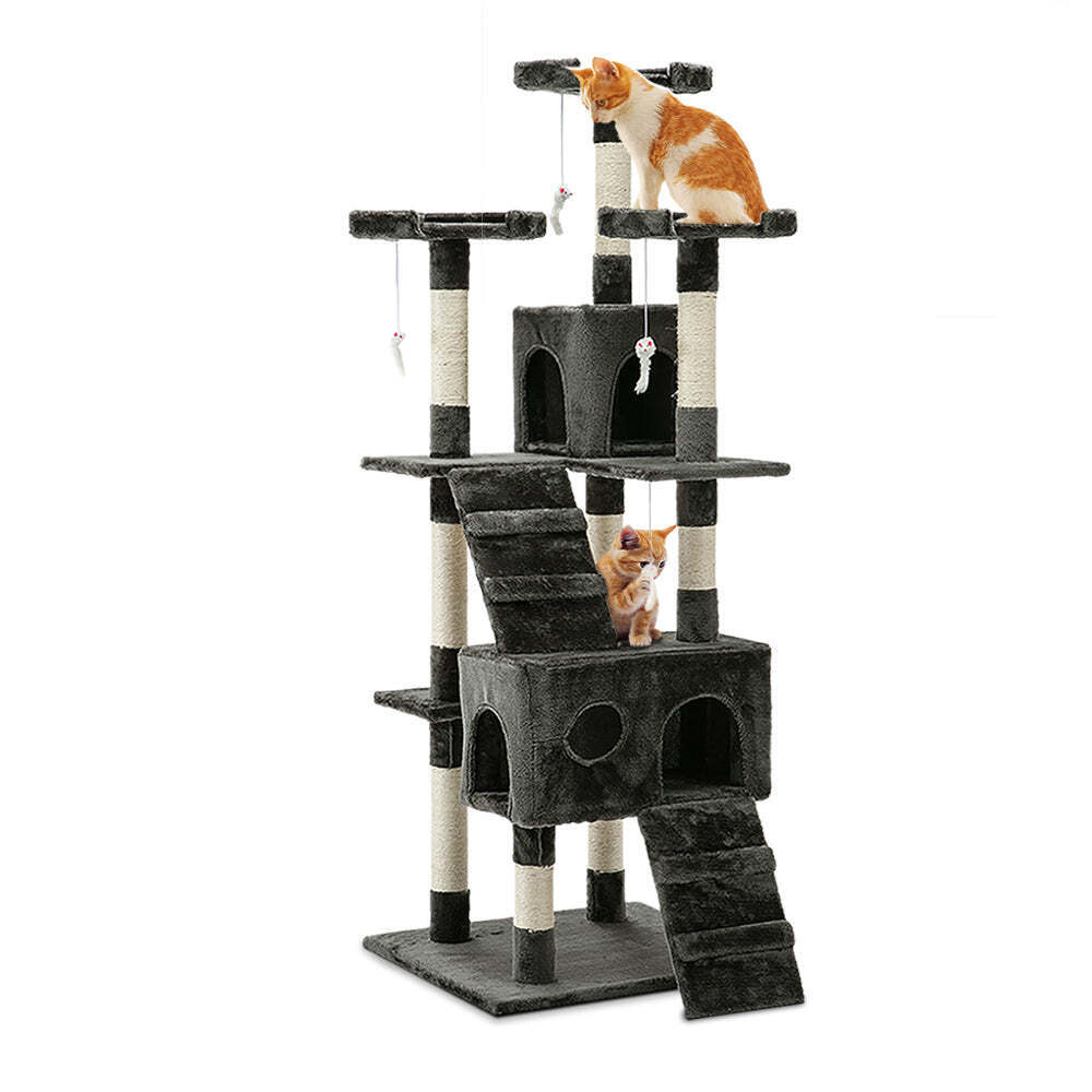 NNEDSZ Cat Tree 180cm Trees Scratching Post Scratcher Tower Condo House Furnitur