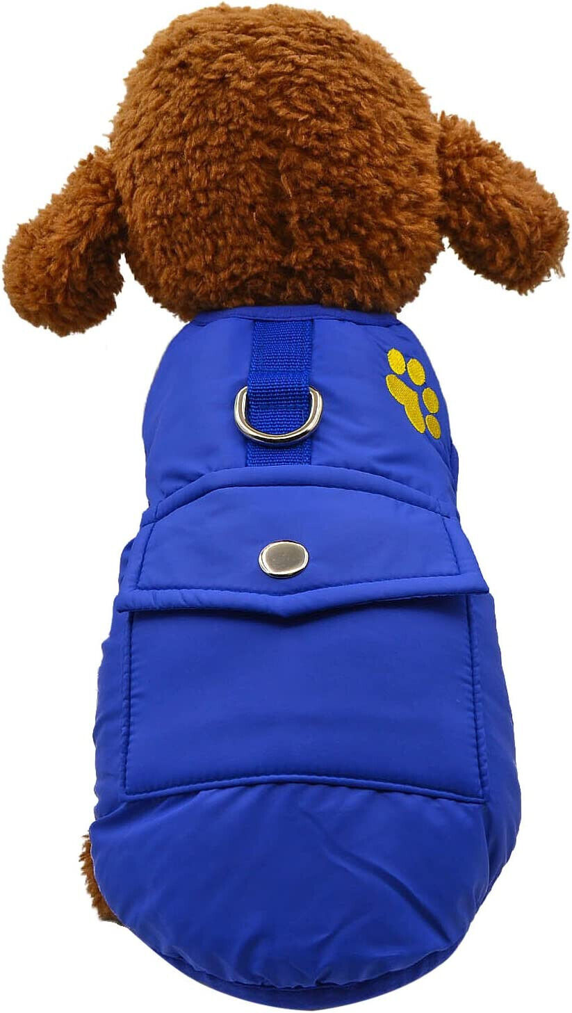 Dog Thick Warm Winter Coat Blue Medium Large 23-inch long 26-inch chest