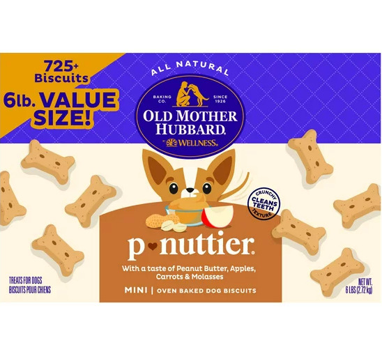 6lb Old Mother Hubbard by Wellness Classic P-Nuttier Natural Biscuits Dog Treats