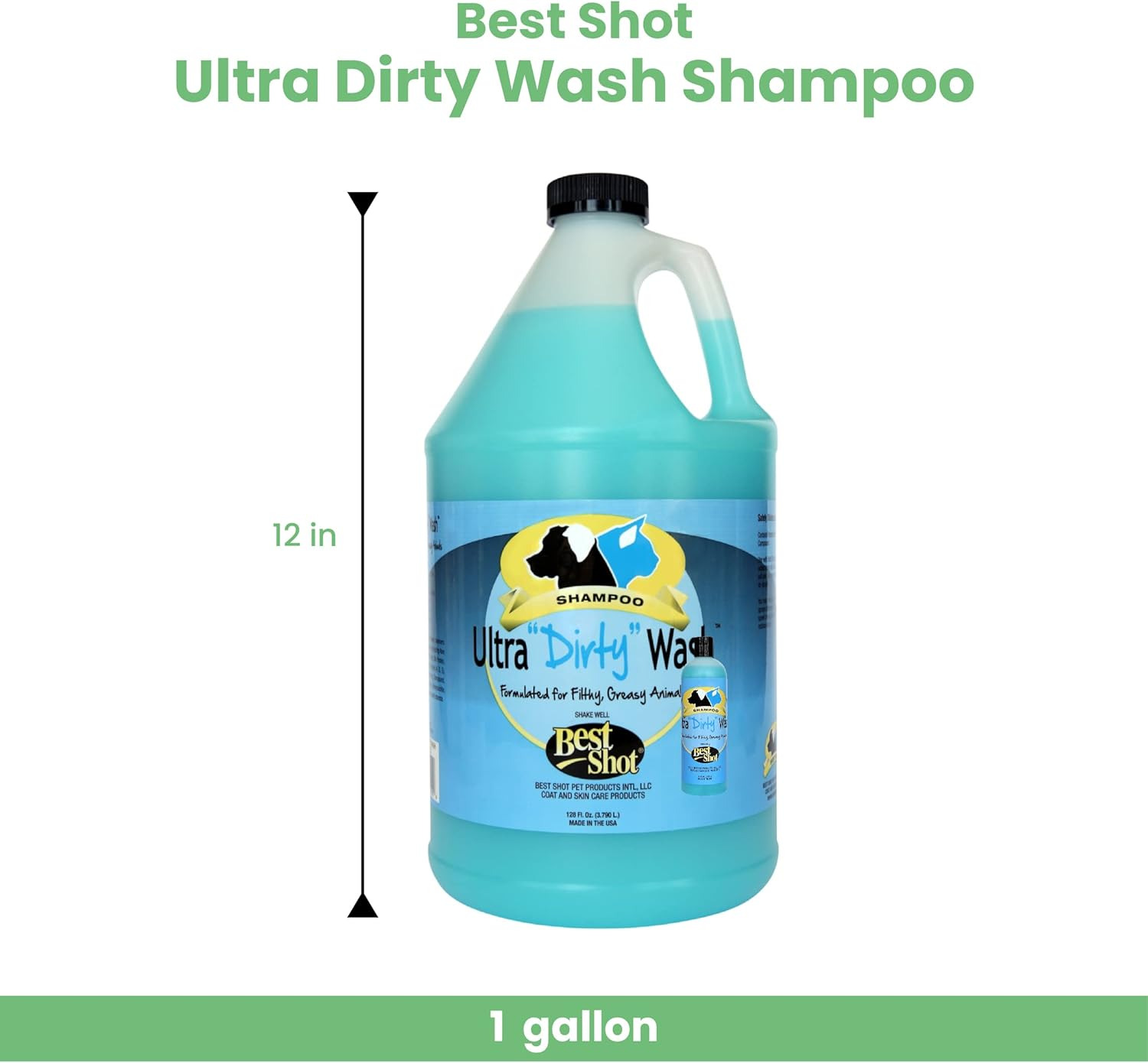 Best Shot Ultra Dirty Wash Shampoo, Coat and Skincare Product for Dogs and Ca...