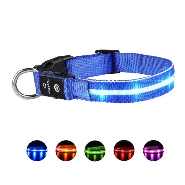 LED Dog Cat Collar Luminous Safety Glow Necklace Flashing Lighting  Dog Collars