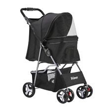NNEDSZ 4 Wheel Pet Stroller - Black picture