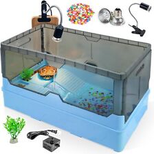 Turtle Habitat Tank Kit–Fresh Filtration,Waterplay Fun, Diverse Living,Heat Lamp picture